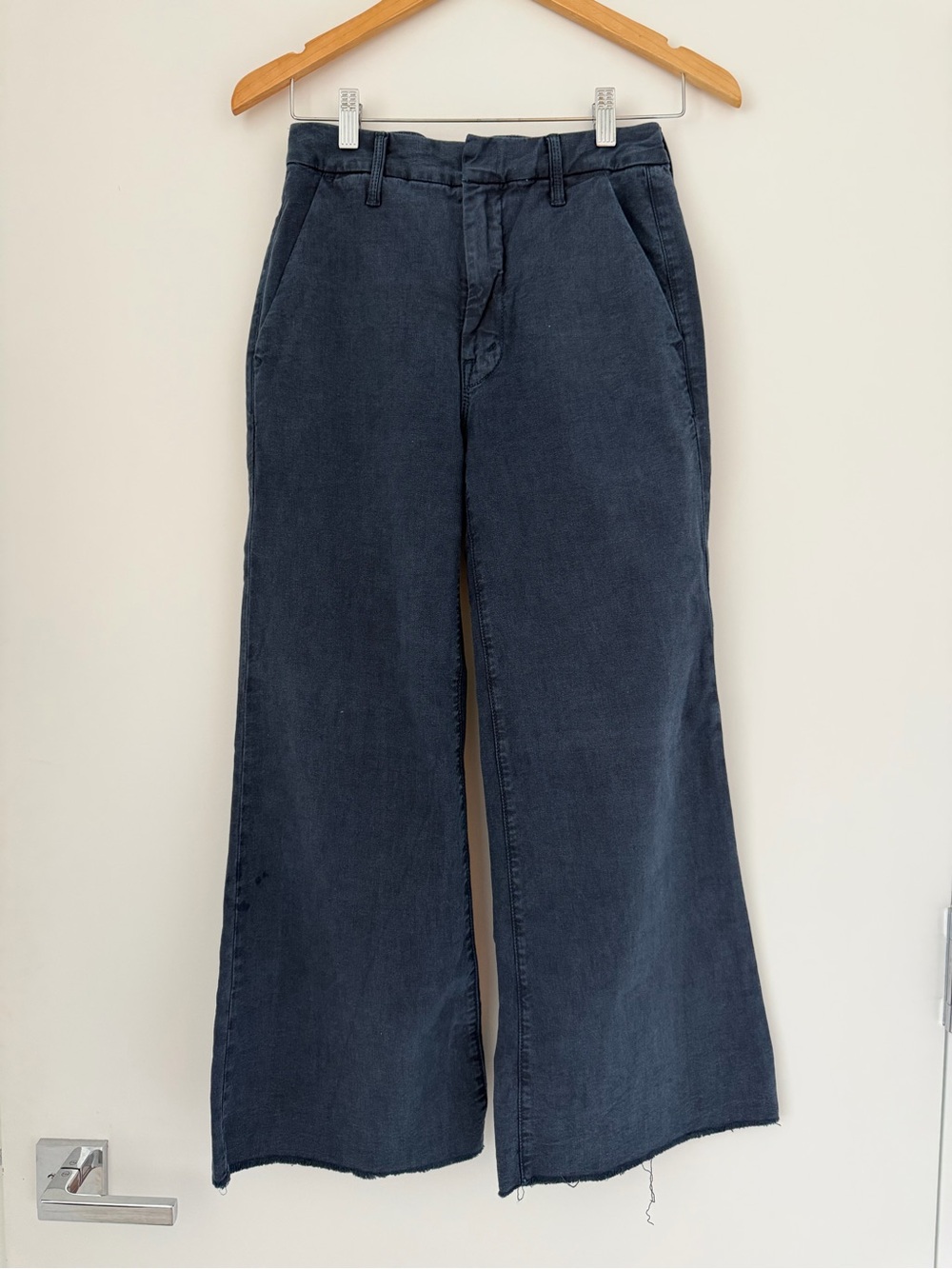 MOTHER Wide Leg Navy Trousers